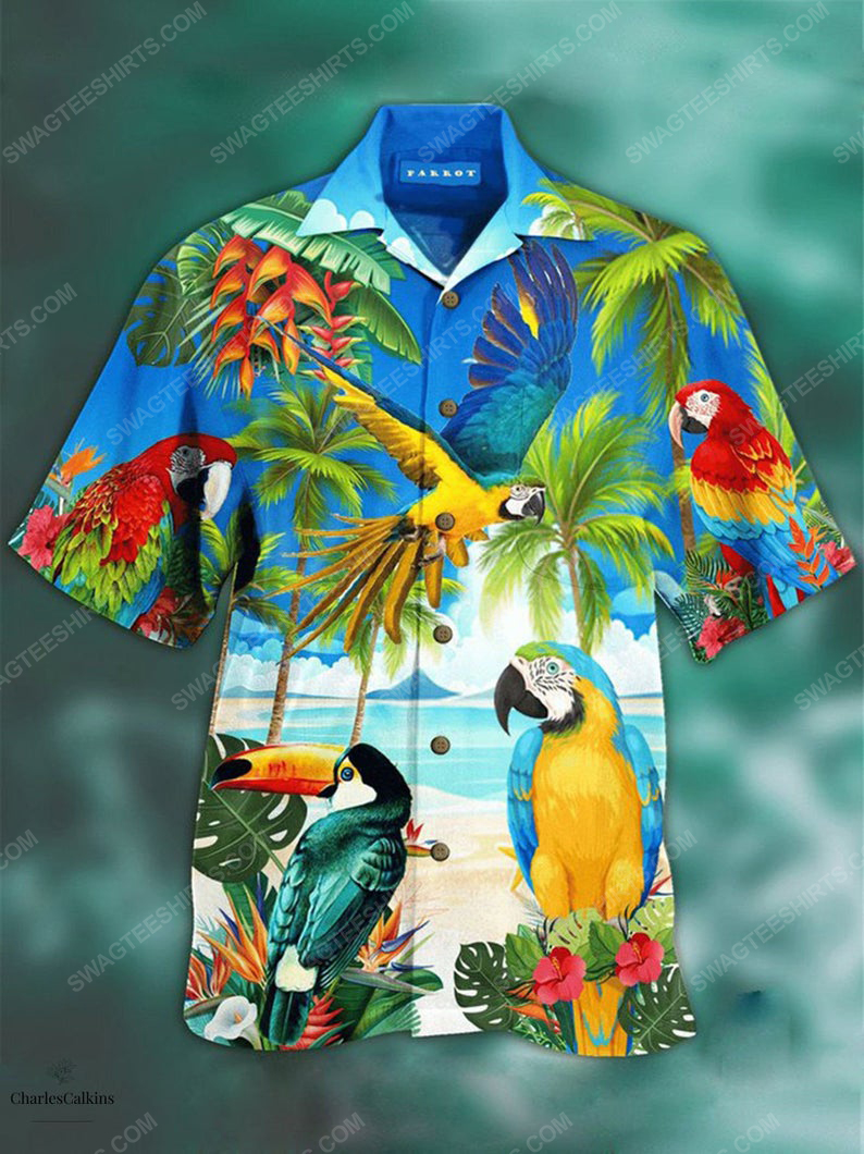 Parrot Rio Island Animal Bird Lover Summer Vacation Hawaiian Shirt