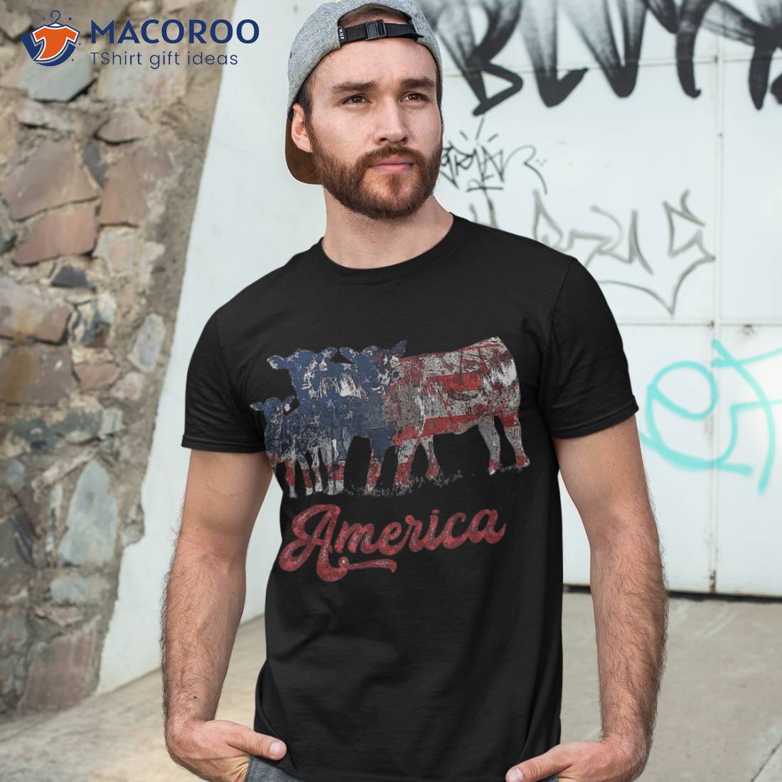 Patriotic America Cow Flag Independence Day 4th Of July Shirt