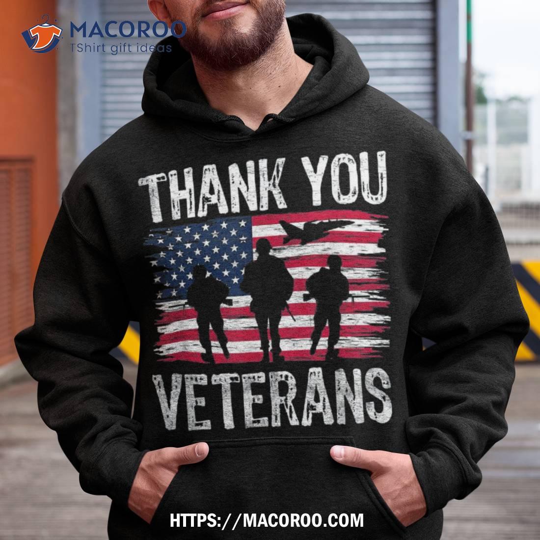 Patriotic American Flag Thank You Veterans Day Shirt