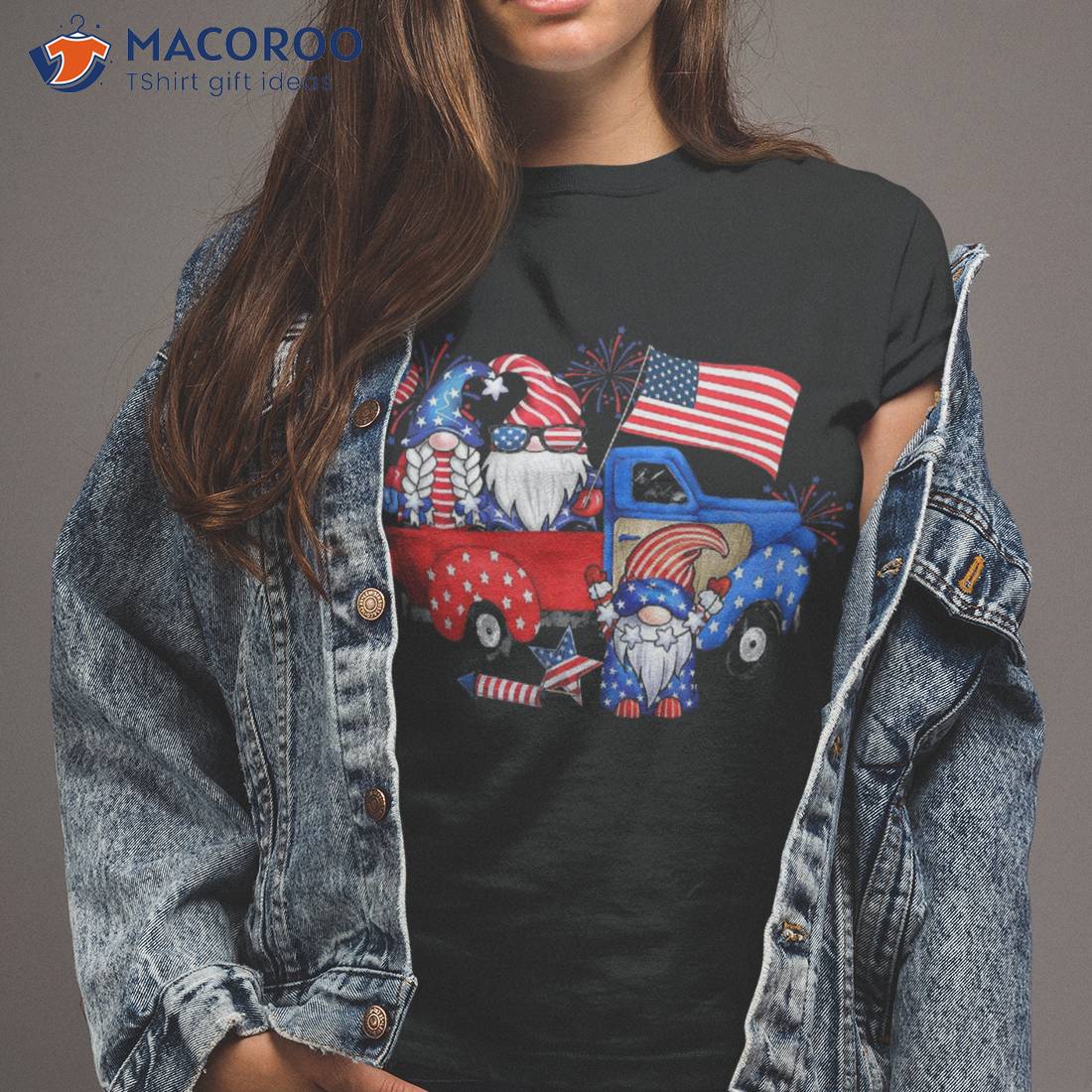 Patriotic Gnome Truck 4th Of July Gift For Shirt