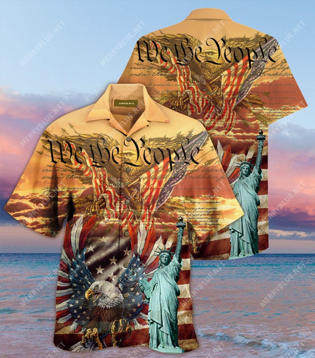 Patriotism American Flag Eagle All Over Printed Hawaiian Shirt