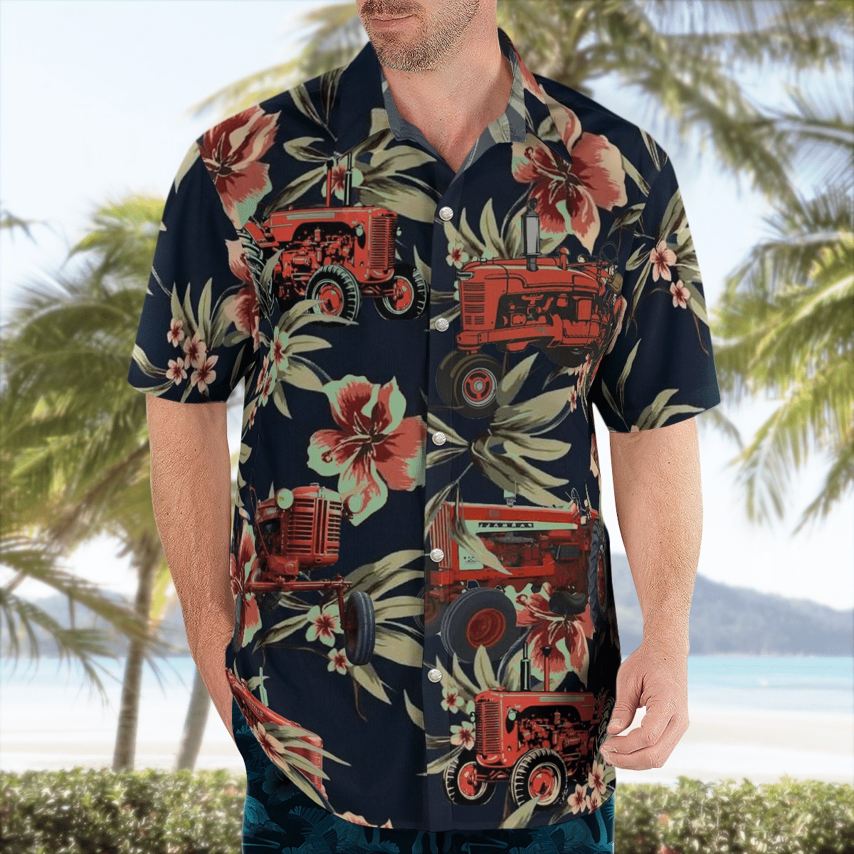 Pattern Old Tractor Hawaii Shirt