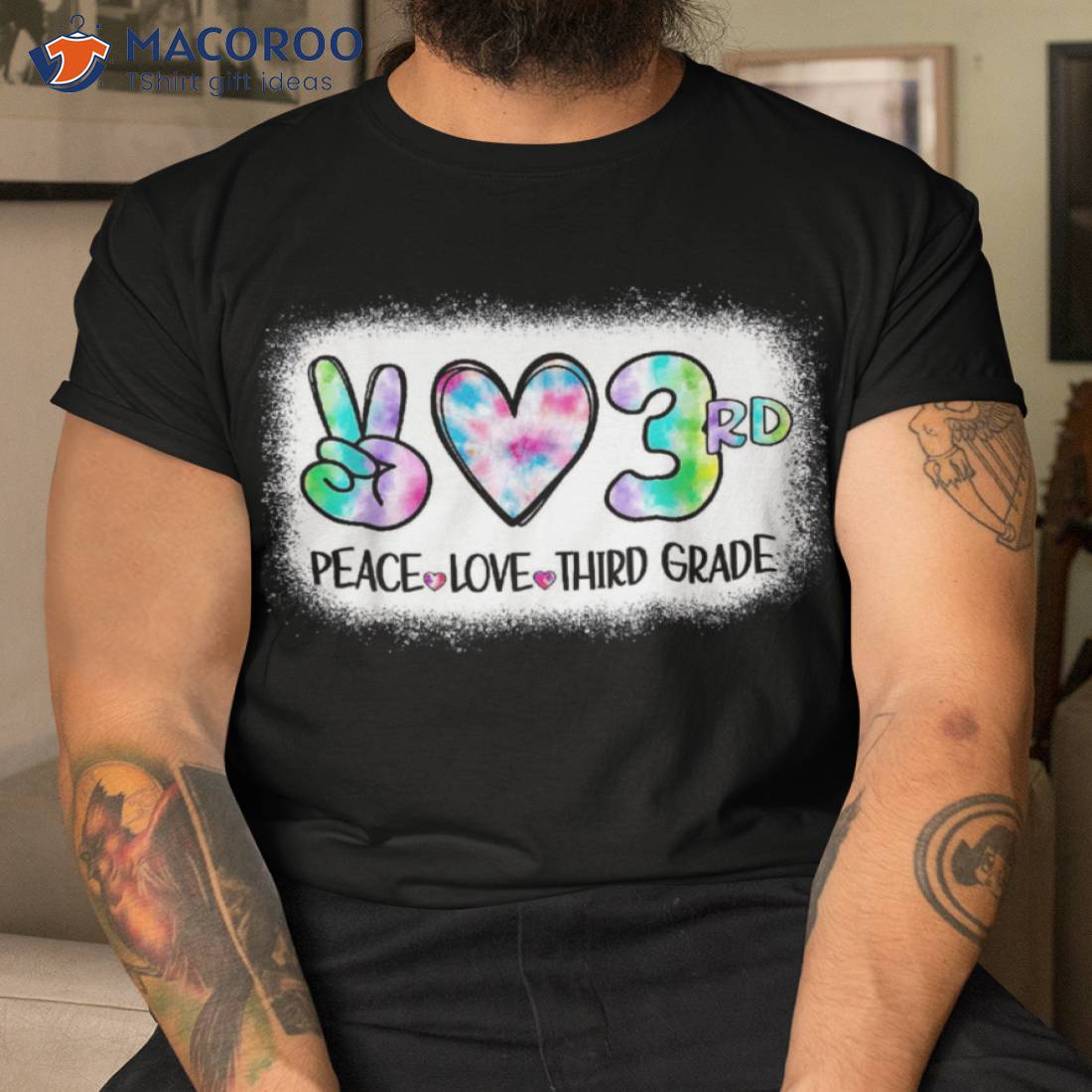 Peace Love 3rd Third Grade Squad Back To School Teacher Girl Shirt