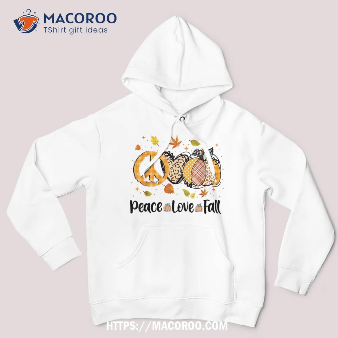 Peace Love Fall Pumpkin Autum Happy Thanksgiving Shirt