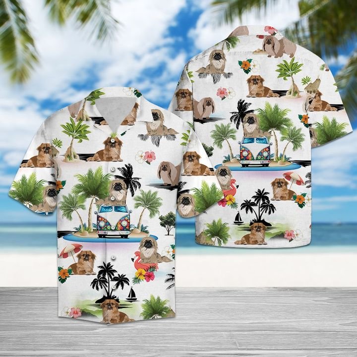 Pekingese Vacation Hawaiian Shirt Summer Button Up