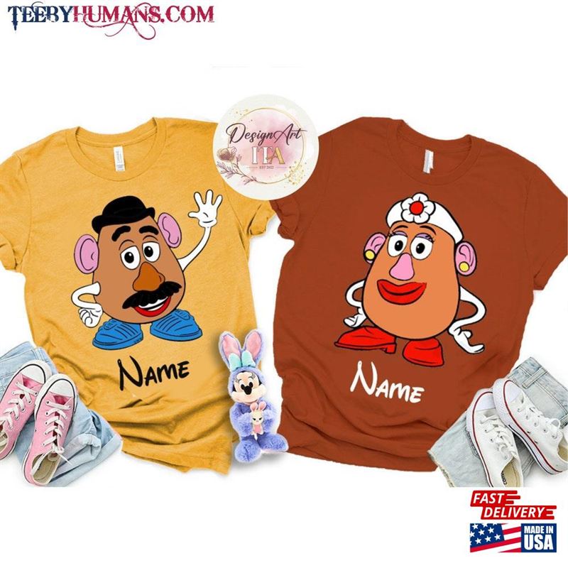 Personalized Mr Potato And Mrs Head Shirt Thanksgiving Couple Turkey Custom Family Matching Sweatshirt Hoodie