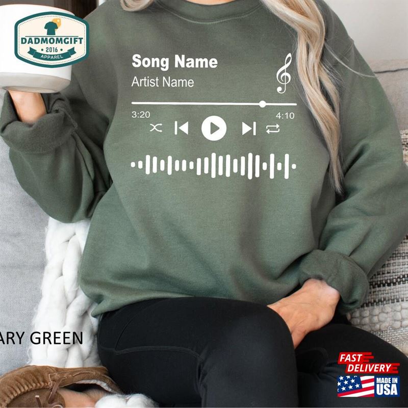 Personalized Song Name Sweatshirt Custom Music Lover Gift Unisex