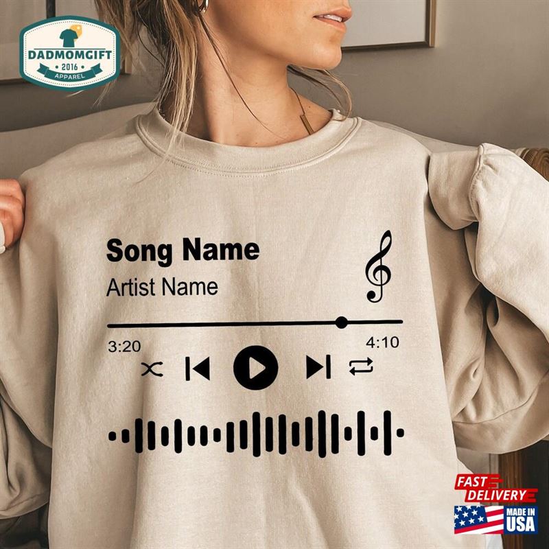 Personalized Song Name Sweatshirt Custom Music Lover Gift Unisex