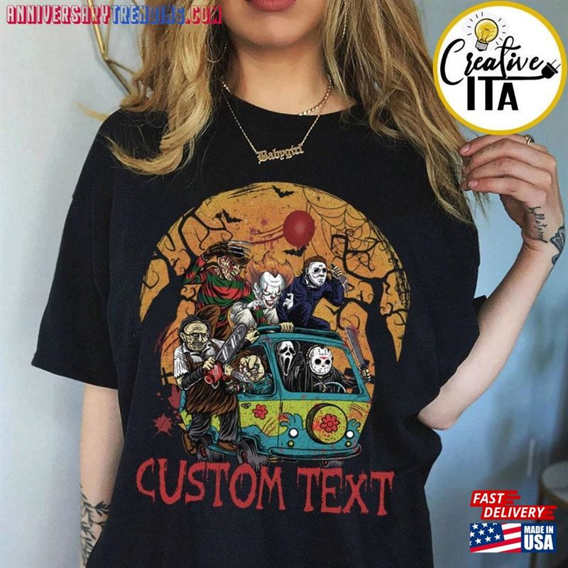 Personalized Vintage Universal Studios Halloween Horror Nights Shirt Retro Scary Movie Characters T-Shirt Unisex