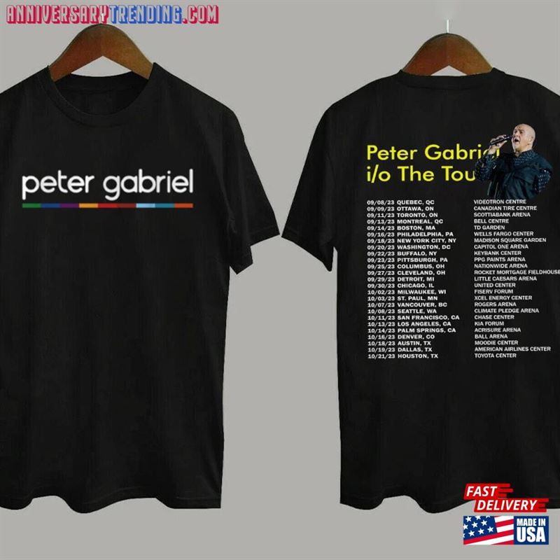 Peter Gabriel I O The Tour T-Shirt Concert Shirt Us Classic