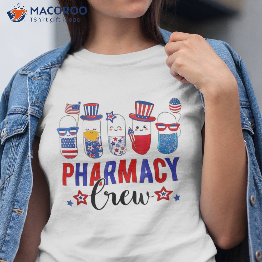 Pharmacy Crew Cute Pills Fireworks Pharmacist 4th Of July Shirt