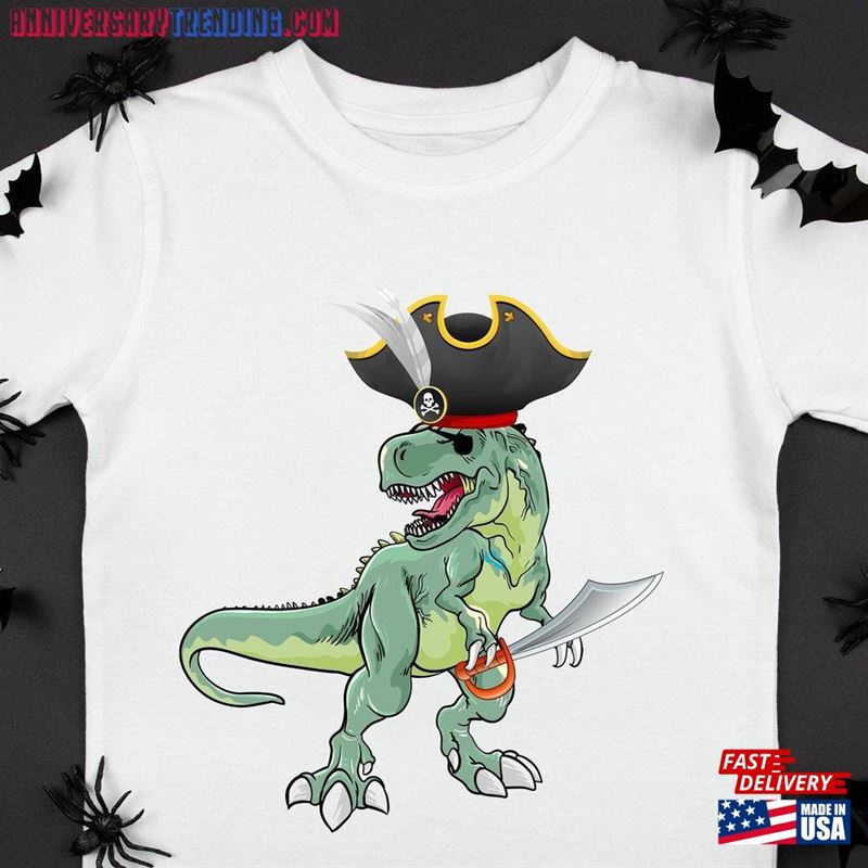 Pirate Dinosaur T Rex Shirts Funny Halloween Costumes 2023 T-Shirt Hoodie