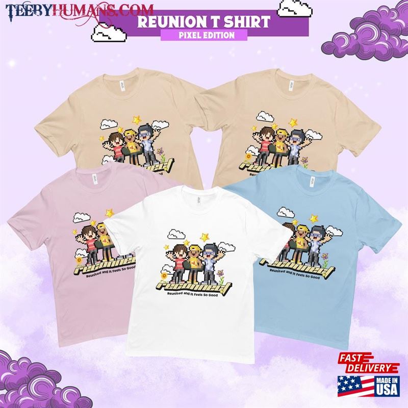 Pixel Character Reunion T-Shirt Matching Throwback Shirt Sweatshirt Unisex