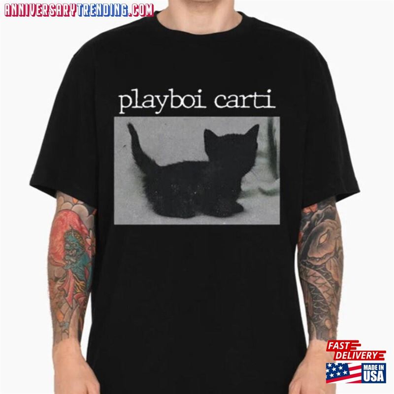 Playboi Carti Unisex T-Shirt Black Cat Shirt Hip Hop Merch Hoodie