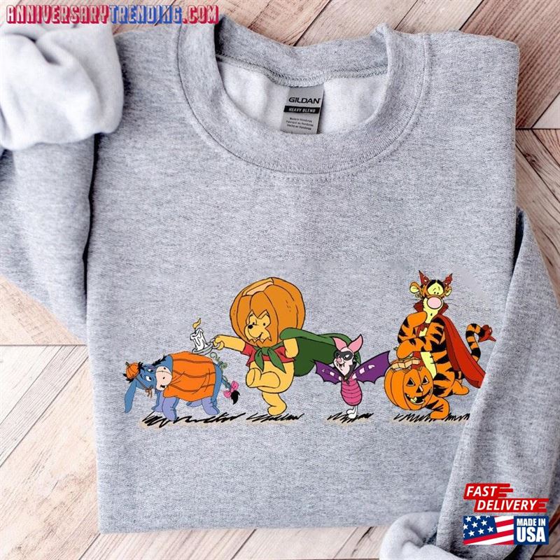 Pooh And Friends Halloween Sweatshirt Spooky Season Shirt Squad T-Shirt Hoodie