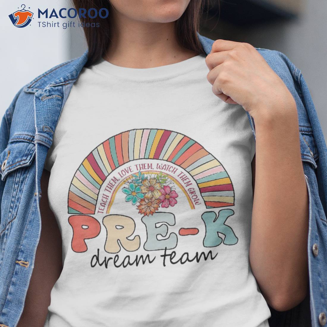 Pre-k Dream Team Rainbow Kinder Teacher Back To School Shirt