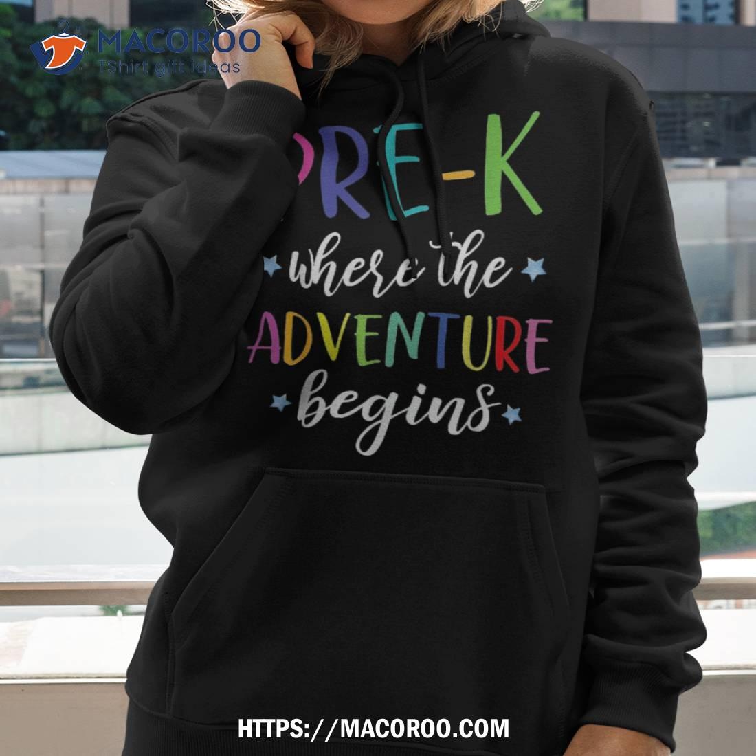 Pre-k Teacher Adventure Begins First Day Preschool Teachers Shirt