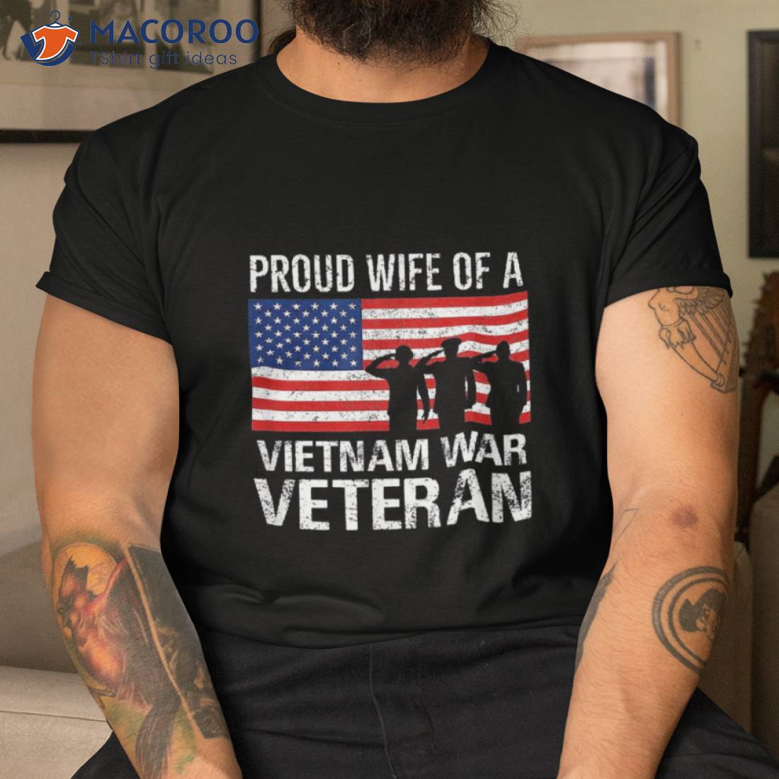 Proud Wife Vietnam War Veteran Husband Wives Matching Design Shirt