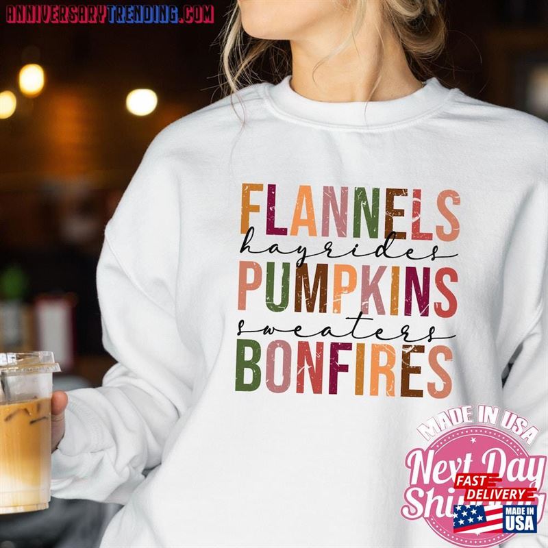 Pumpkin Fall Sweatshirt Shirt For Women Halloween Flannel Patch Crewneck Hoodie Unisex