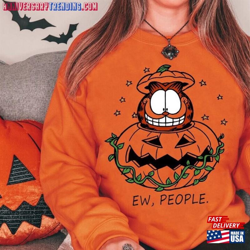 Pumpkin Halloween Garfield Ew People Sweatshirt T-Shirt Shirt Classic Hoodie