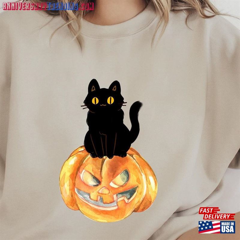 Pumpkin Halloween Sweatshirt And Cat Hoodie Vintage Classic T-Shirt