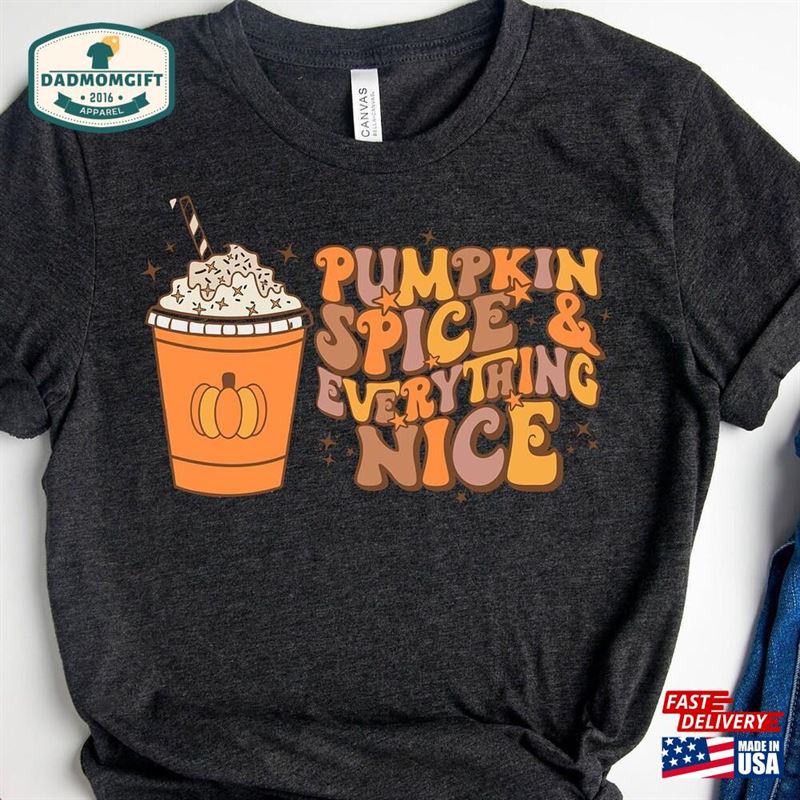 Pumpkin Spice Everything Nice Shirt Retro Halloween Comfort Colors Unisex Sweatshirt