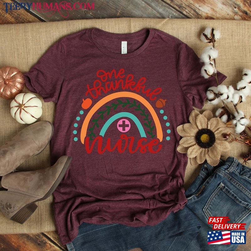 Rainbow Nurse Shirt Thanksgiving Classic T-Shirt