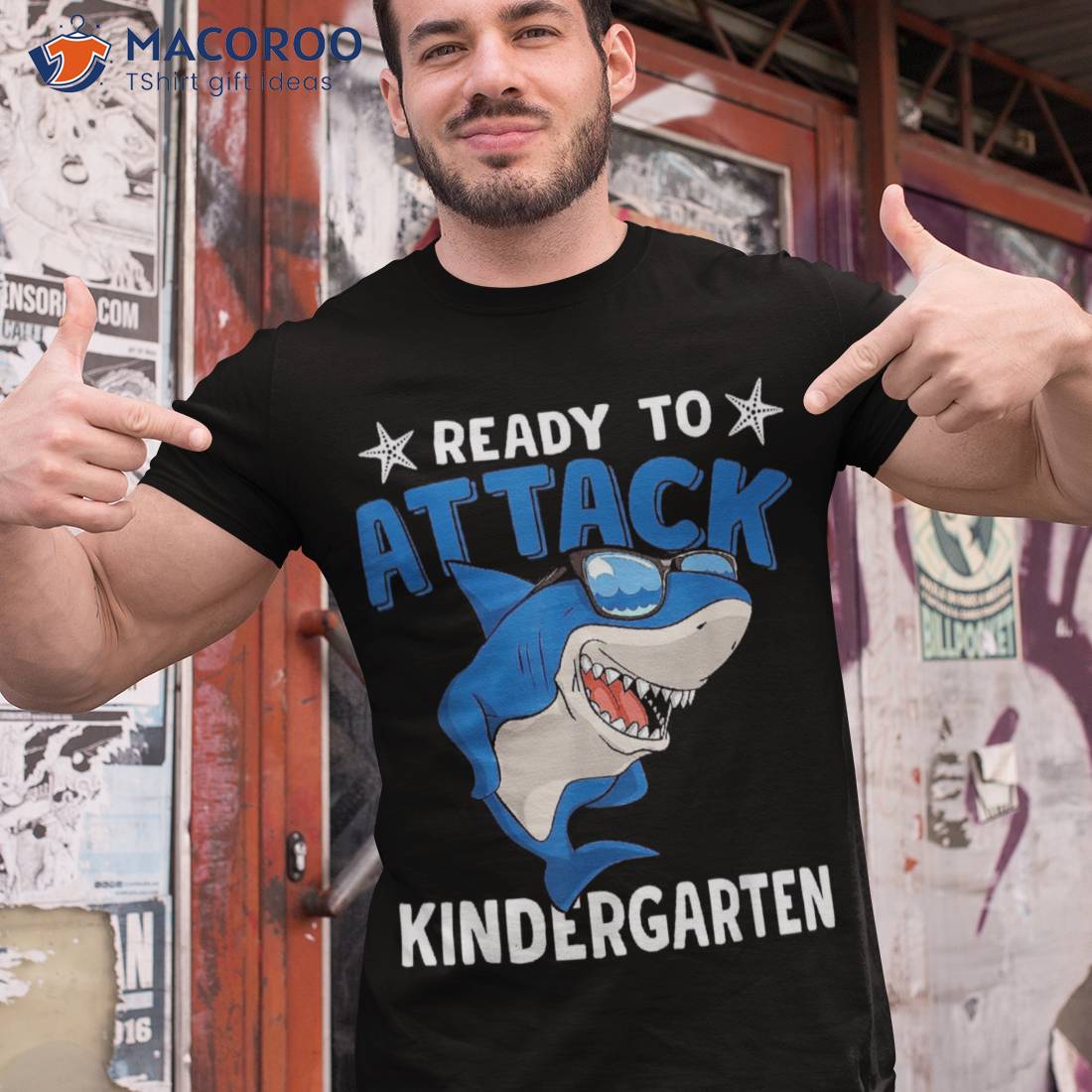 Ready To Attack Kindergarten Back School Shark Kids Shirt