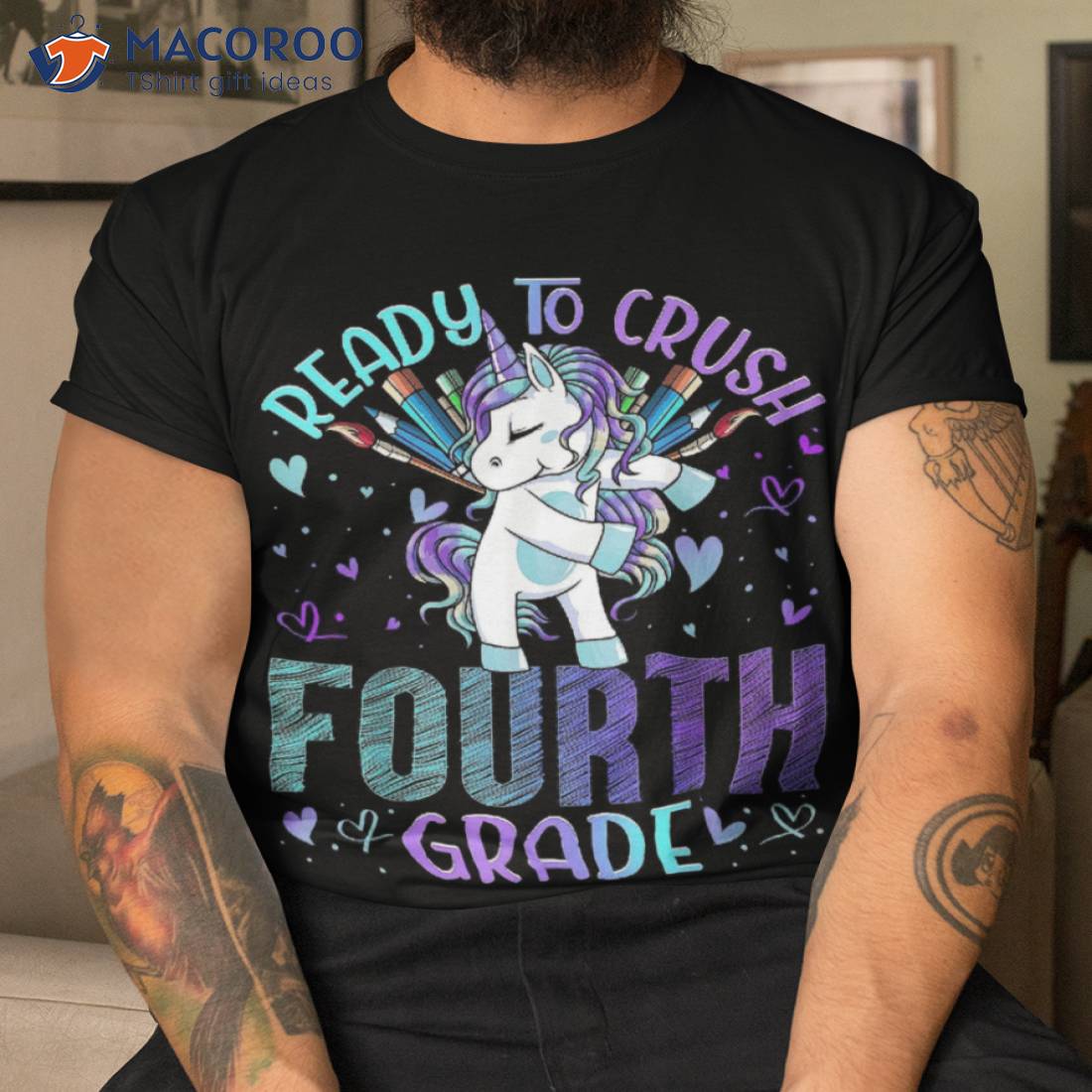 Ready To Crush Fourth 4th Grade Back School Unicorn Kids Shirt