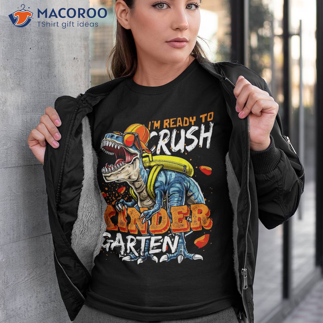 Ready To Crush Kindergarten Dinosaur Back School Shirt