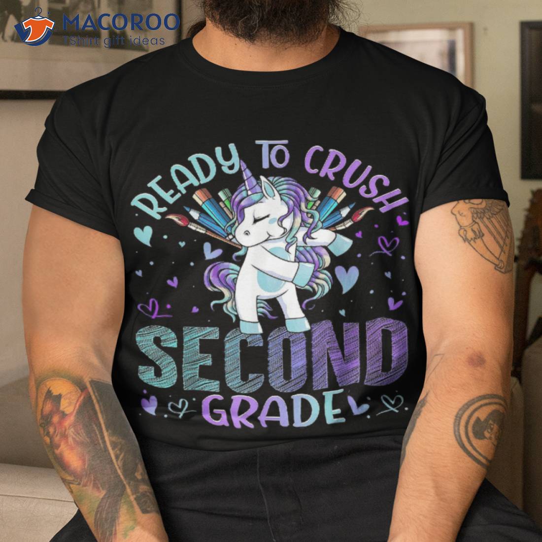 Ready To Crush Second 2nd Grade Back School Unicorn Kids Shirt