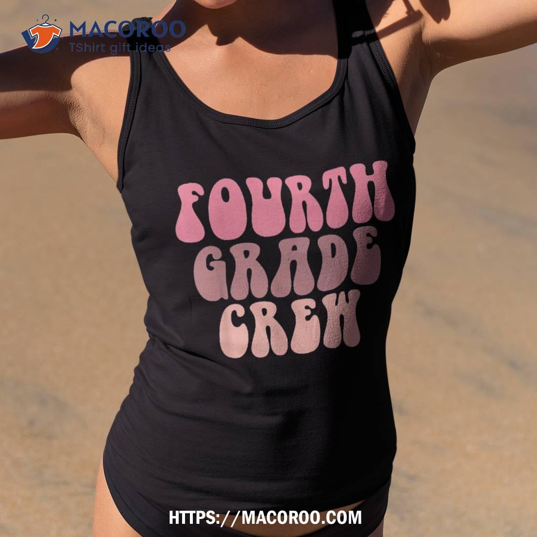 Retro Fourth Grade Crew 4th Teacher Back To School Kid Shirt