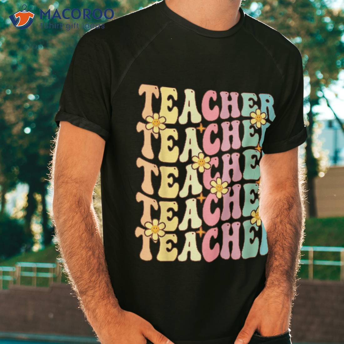 Retro Groovy Teacher Inspirational Happy First Day Of School Shirt