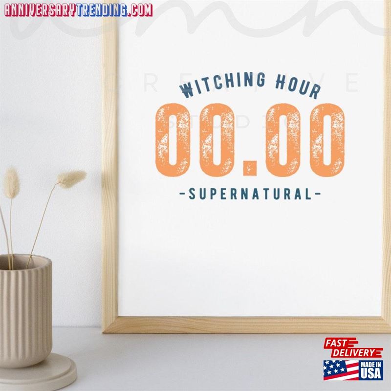 Retro Halloween Witching Hour 00 Supernatural Png For T-Shirt Mug Tote Classic Unisex