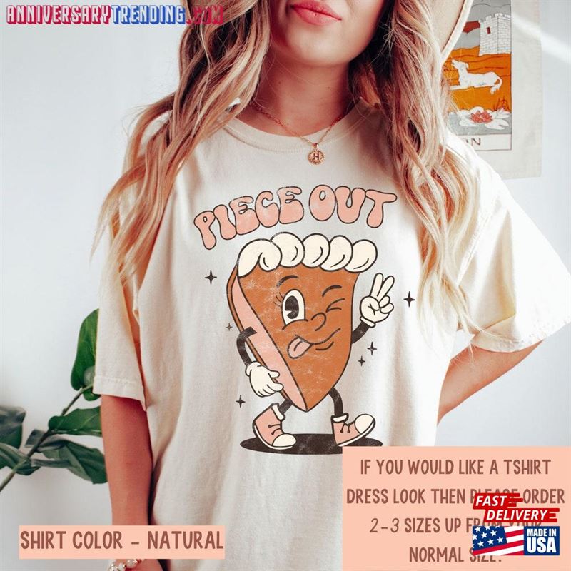 Retro Pumpkin Pie Shirt Piece Out Thanksgiving Fall Classic Unisex