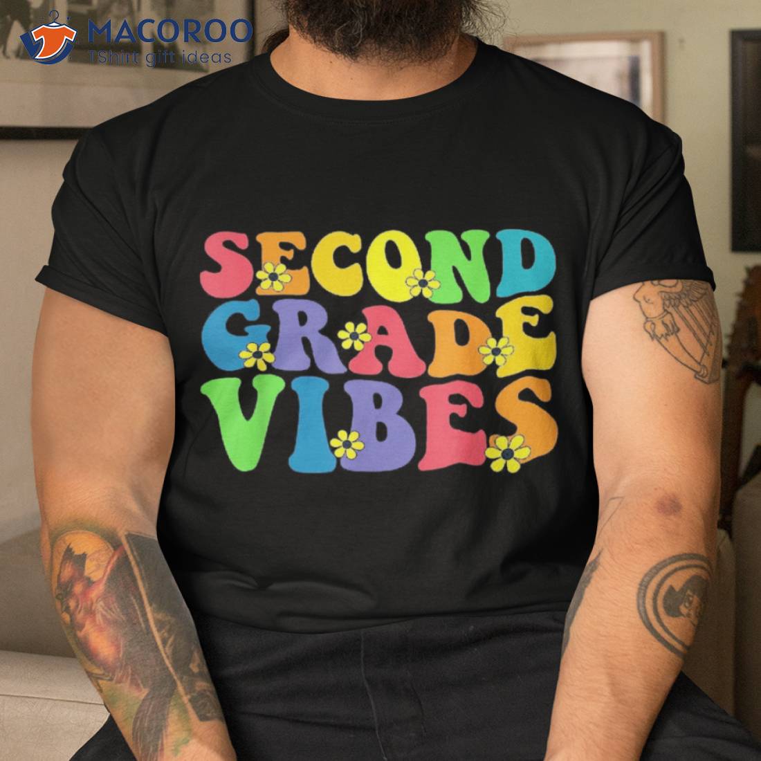 Retro Second 2nd Grade Vibes Back To School Teacher Boy Girl Shirt