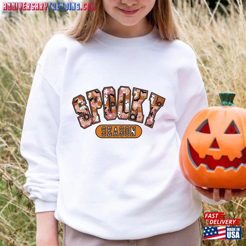 Retro Spooky Season Sweatshirt Gift For Halloween Cute Party Unisex