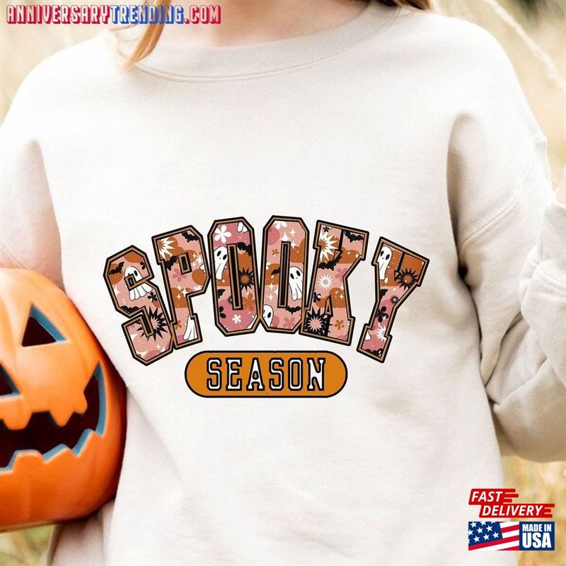 Retro Spooky Season Sweatshirt Gift For Halloween Cute Party Unisex