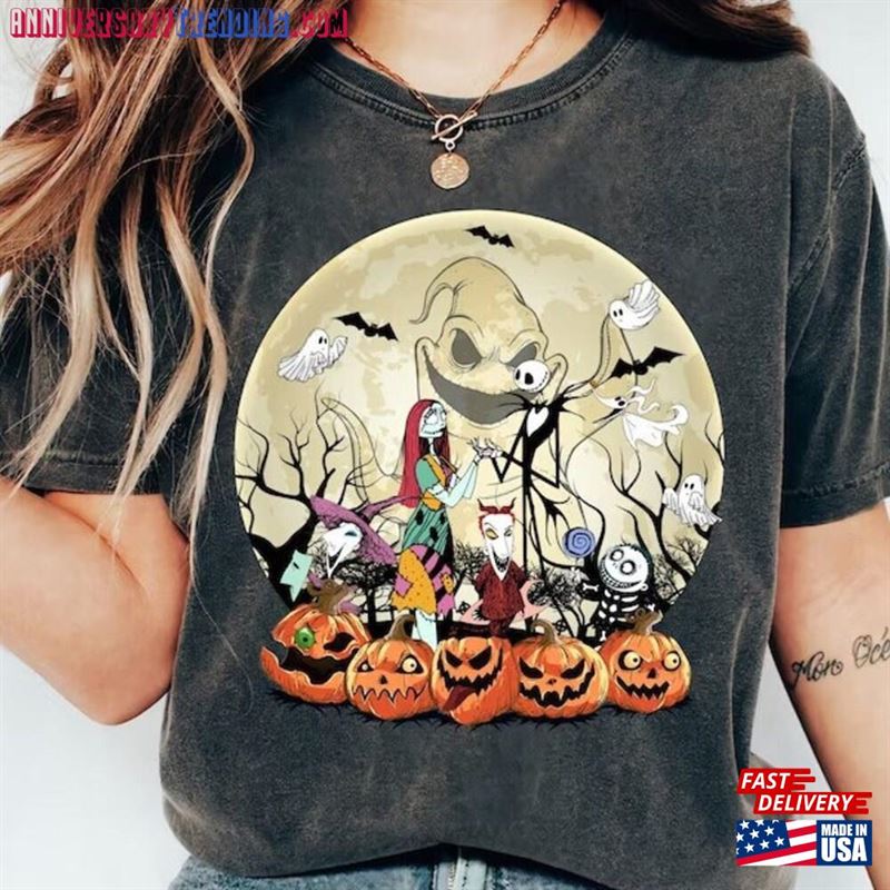 Retro The Nightmare Before Christmas Halloween Shirt Jack Sally Unisex T-Shirt