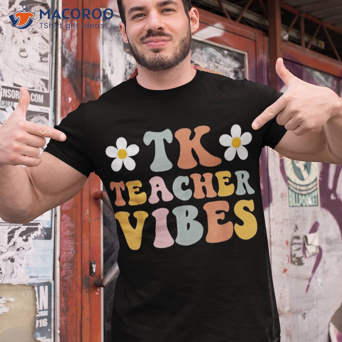 Retro Tk Teacher Vibes Colorful Back To School Shirt