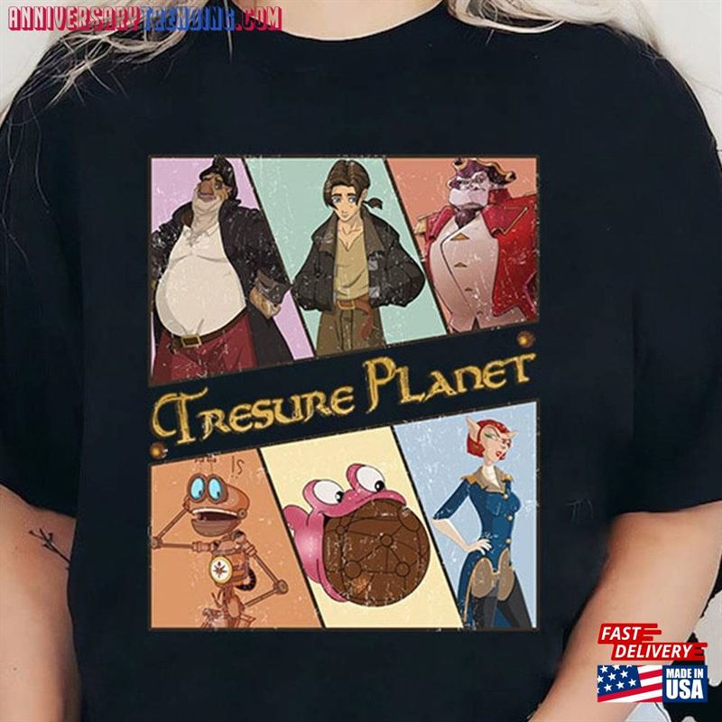 Retro Treasure Planet Est 2002 T-Shirt Jim Hawkins Shirt Captain Amelia Sweatshirt