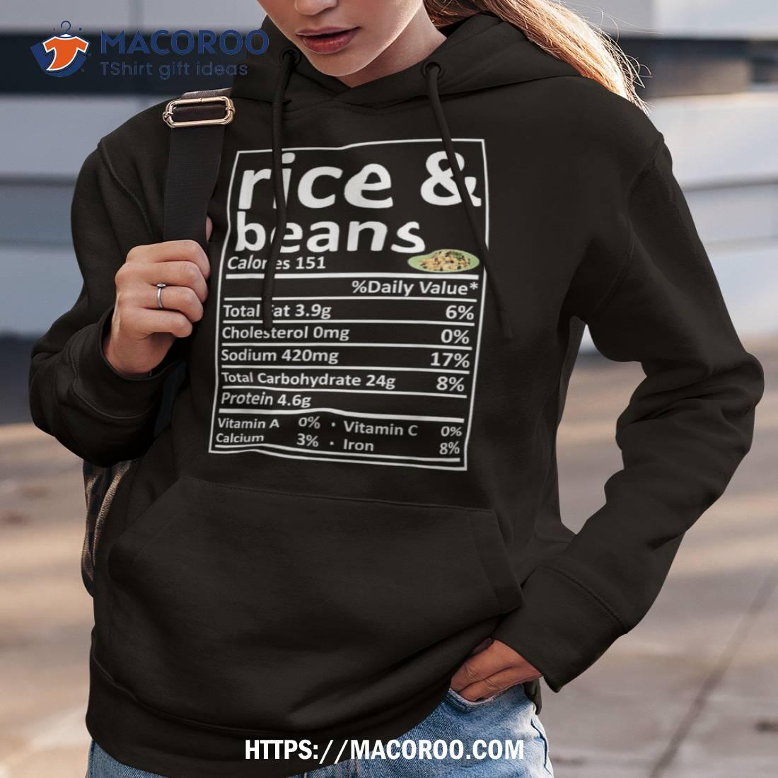 Rice & Beans Nutrition Food Facts Thanksgiving Costume Gifts Shirt