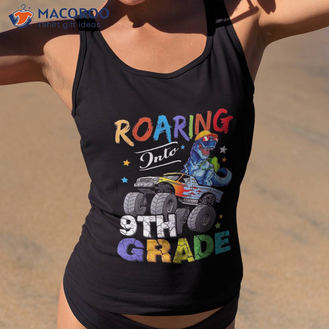 Roaring Into 9th Grade T Rex Dinosaur Back To School Shirt