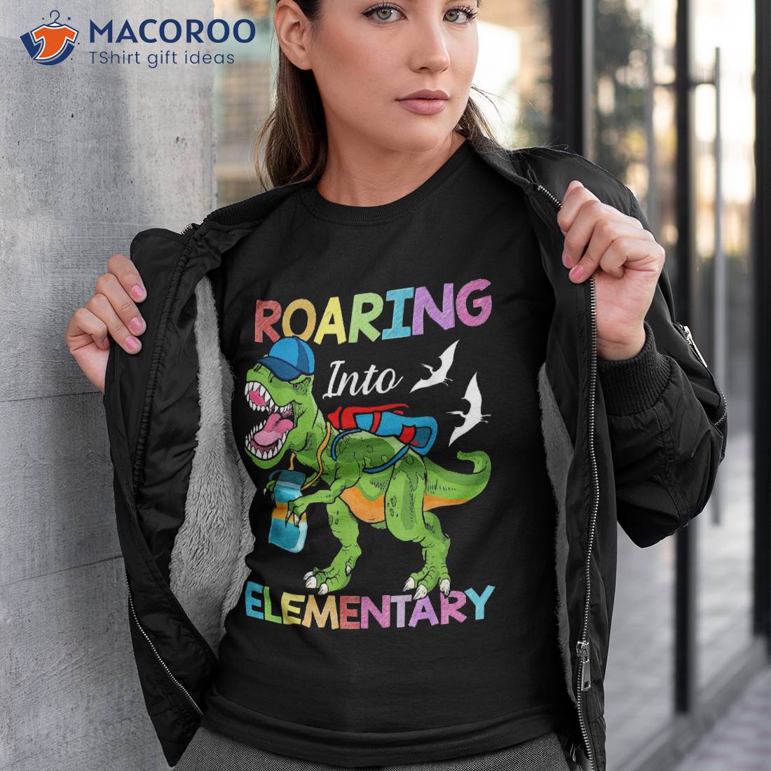 Roaring Into Eletary Dinosaur Boys Girls Back To School Shirt