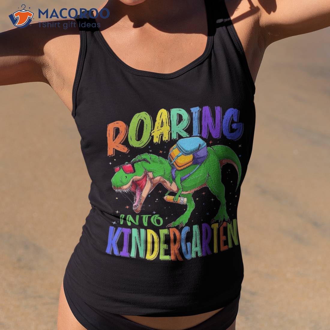 Roaring Into Kindergarten Dinosaur T Rex Back To School Boys Shirt