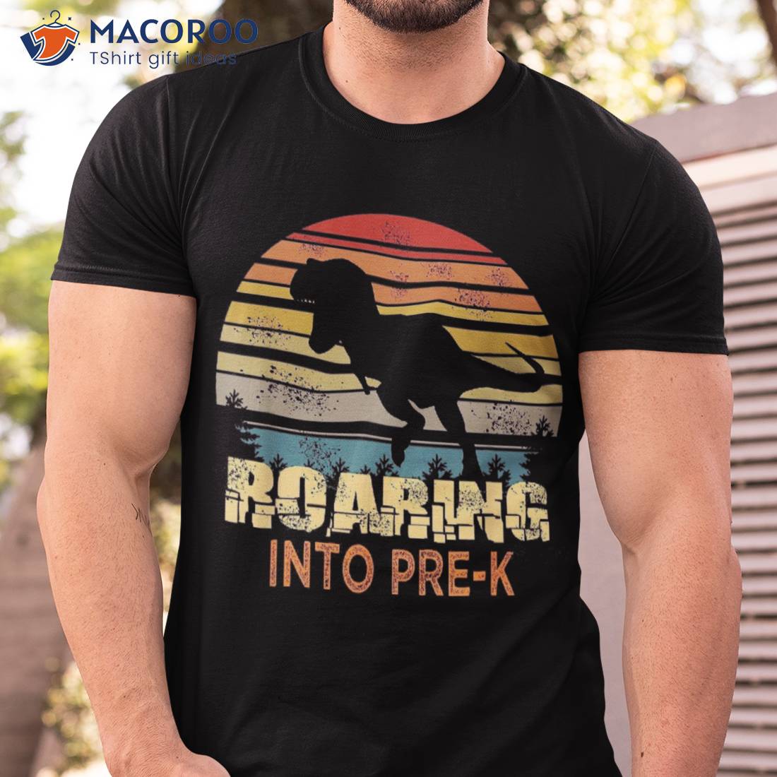 Roaring Into Pre-k Dinosaur Back To School First Day Boys Shirt