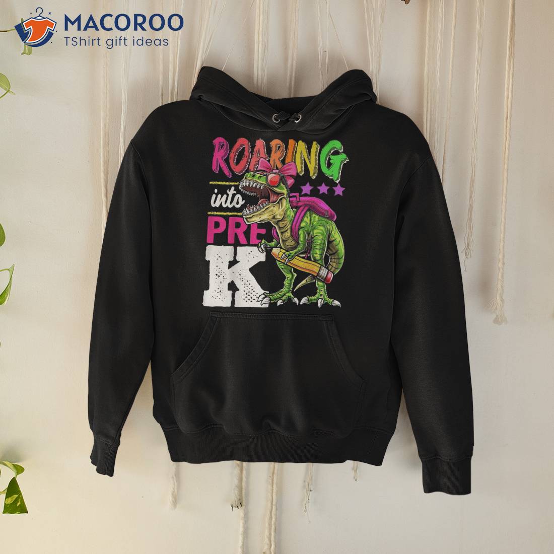 Roaring Into Pre-k T Rex Dinosaur Back To School Girls Gift Shirt