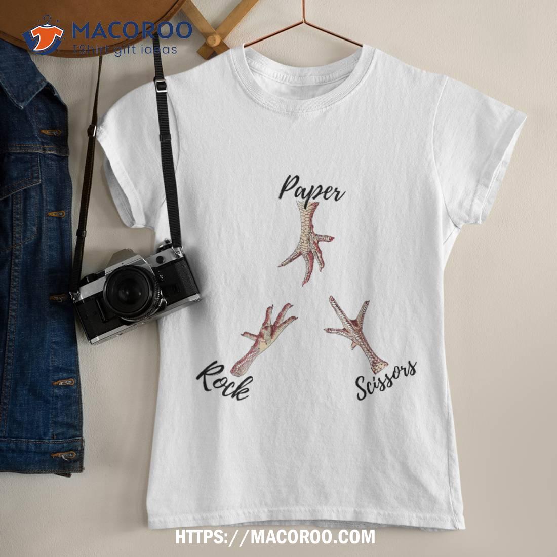 Rock Paper Scissors Hand Game Cute Paw Funny Turkey Shirt