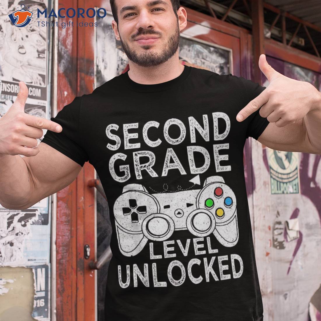 Second 2nd Grade Level Unlocked Video Game Back To School Shirt