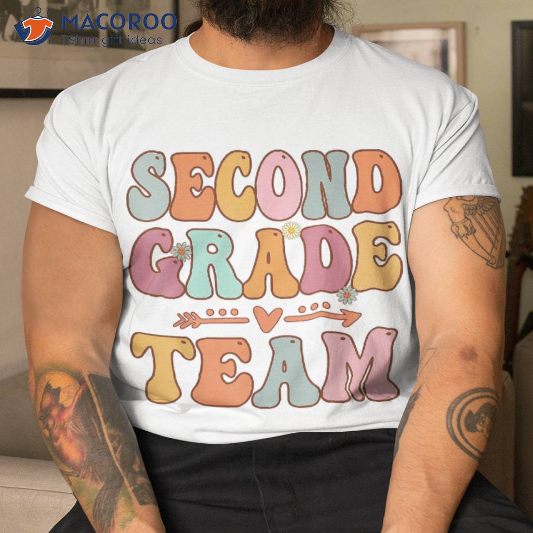 Second Grade Team Retro Groovy Vintage First Day Of School Shirt